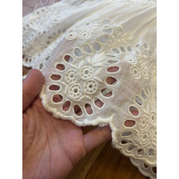 Sea New York Marina White Eyelet Long Sleeve Dress Lace Embroidered Size L - Picture 4 of 16